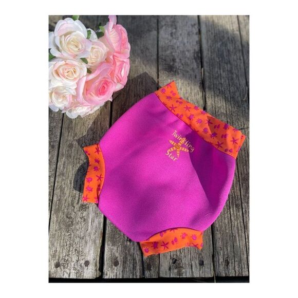 Splash About Happy Nappy Swim Diaper Re-Usable Sz XL Orange Pink - Picture 1 of 7